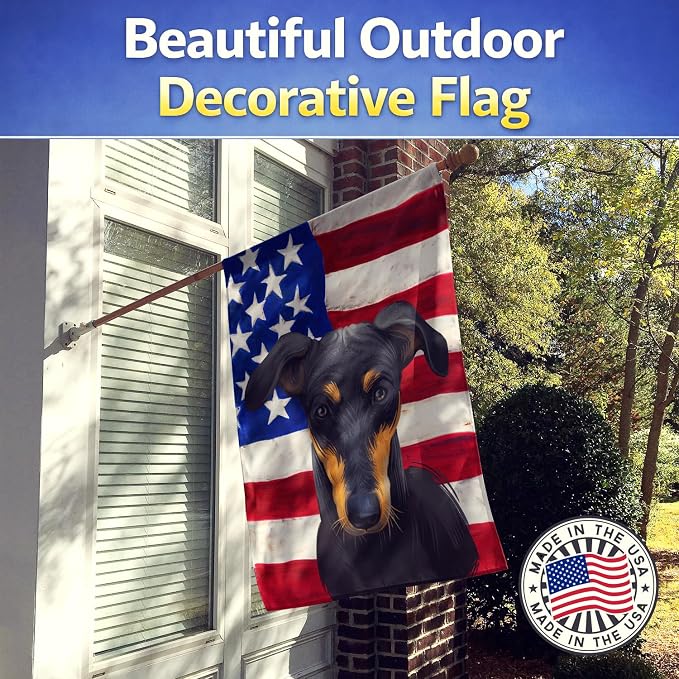 Caroline's Treasures CK6585CHF Kanni American Flag House Flag Large Porch Sleeve Pole Decorative Outside Yard Banner Artwork Wall Hanging, Polyester, House Size, Multicolor