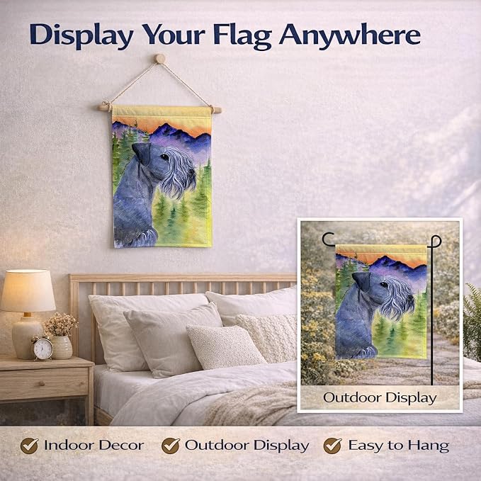 Caroline's Treasures SS8232GF Cesky Terrier Garden Flag Mailbox Flag Decorative Yard Flag Banner Outside Patio Artwork Yard Flower Beds, Garden Size, Multicolor