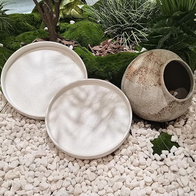 Plant Tray for Pots - 9 Inch Ceramic Plant Saucer for Indoors, Plant Water Tray Plant Drainage Dray Decorative Flower Pot Saucer Plant Plates to Catch Water(Frosted White)