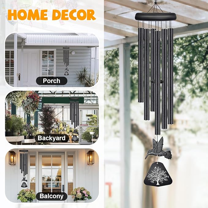 Sympathy Wind Chimes for Outside Deep Tone, Memorial Wind Chimes for Loss of Loved One Prime, Bereavement Condolence Remembrance Funeral Gifts for Grieving Friends Loss of Mother Father