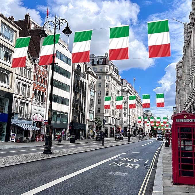 AhfuLife Italy Flag 3x5 Ft, Large Italian National Flag for Outside - Double Side with Brass Eyelets for Italian Party Decorations, Bar Garden Street Decoration Indoor Outdoor