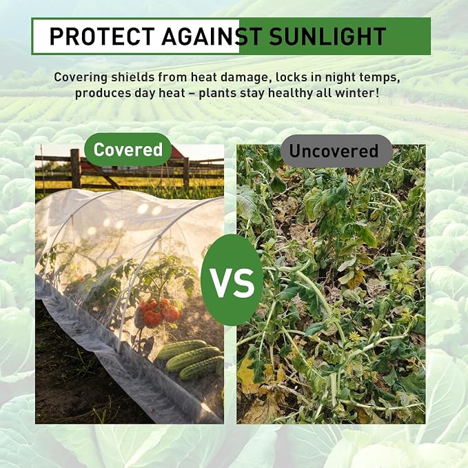 2 Pack Plant Covers Freeze & Sun Protection,10ft x 33ft Frost Cloth Plant Cover Blanket for Outdoor Plants Winter or Floating Row Covers Freeze Protection Garden Covers for Vegetables Insect