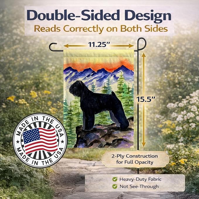Caroline's Treasures SS8286GF Bouvier des Flandres Garden Flag Mailbox Flag Decorative Yard Flag Banner Outside Patio Artwork Yard Flower Beds, Garden Size, Multicolor