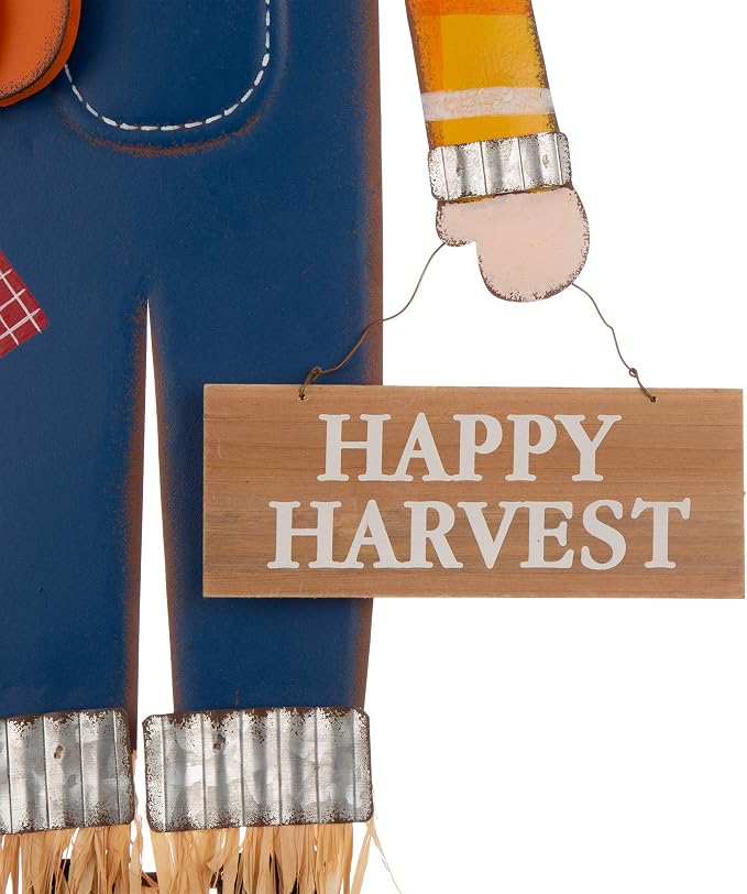 Glitzhome 36"H Fall Decorative Yard Signs with Stakes, Metal Scarecrow Garden Yard Stake for Home Lawn Yard Pathway Front Door Fall Harvest Thanksgiving Standing Hanging Decor