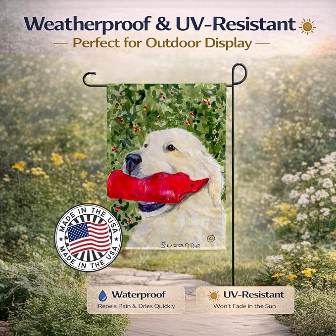 Caroline's Treasures SS8813GF Golden Retriever Garden Flag Mailbox Flag Decorative Yard Flag Banner Outside Patio Artwork Yard Flower Beds, Garden Size, Multicolor
