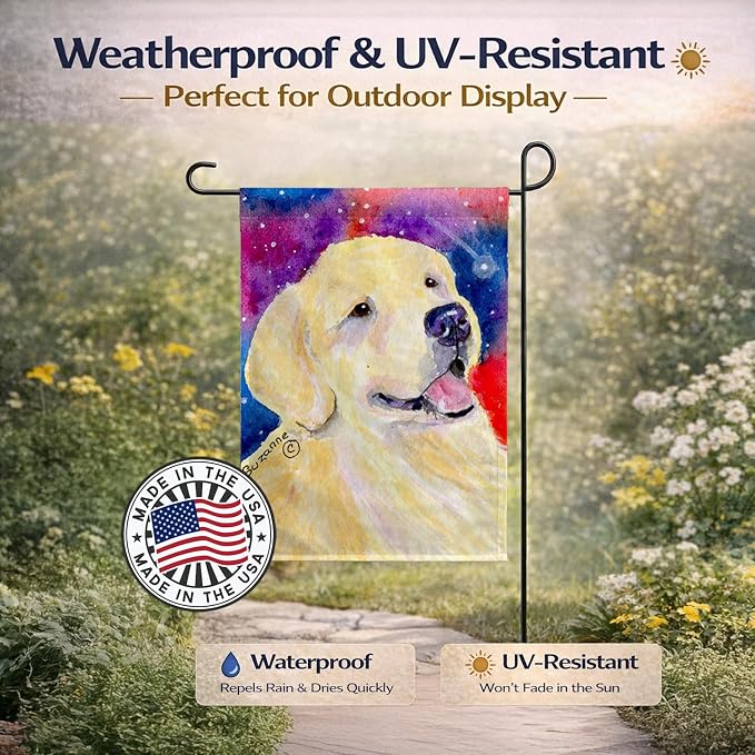 Caroline's Treasures SS8753GF Golden Retriever Garden Flag Mailbox Flag Decorative Yard Flag Banner Outside Patio Artwork Yard Flower Beds, Garden Size, Multicolor