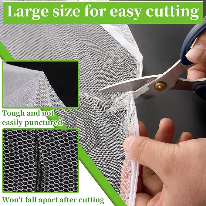 39 x 10 Ft Mosquito Netting for Garden Patio, Breathable Mesh Net for Bird and Insect Protection, Plant Cover for Vegetables, Fruits and Flowers, White 3x12 m