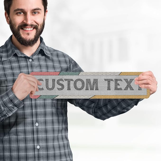 Custom Sign, Custom Street Sign, 11 Font Colors, 13 Font Styles, 4 Hole Options, 22 Sizes, 4x18 Inches, Rust Free DiBound, Fade Resistant, Made in USA by My Sign Center (Fauxsaic 2)
