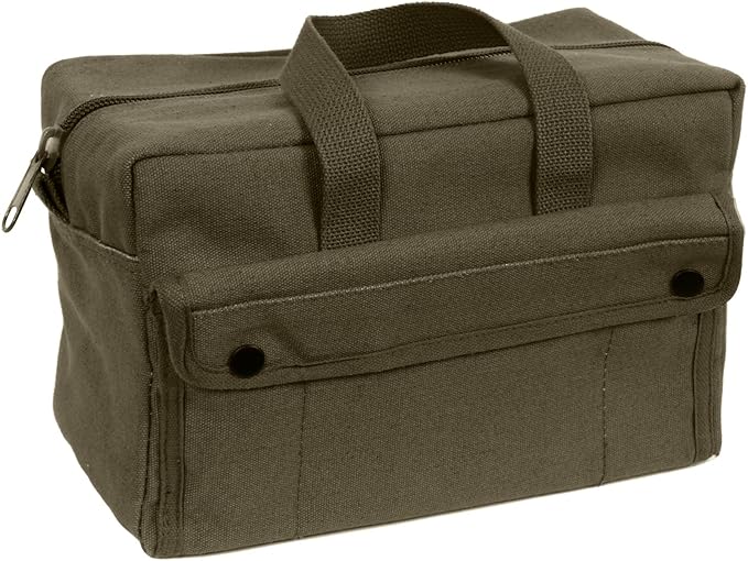 Rothco GI Style Mechanics Tool Bag, Heavy-Duty Canvas Tool Storage | 7.5 Liter Capacity, Heavyweight Canvas, Reinforced Bottom, Garage Storage