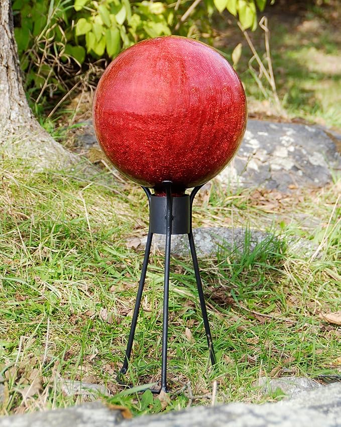 ACHLA Designs Trestle II Gazing Globe Stand, 14-in, Black Powdercoat Finish