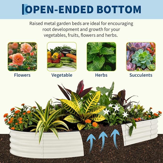 2 Pcs Raised Garden Beds Outdoor 10x4x1.5 ft - Galvanized Steel Planter Box for Vegetables, Flowers, Rust-Resistant Garden Box, Easy Assembly Raised Beds, Durable Planters for Outdoor Plants, Beige