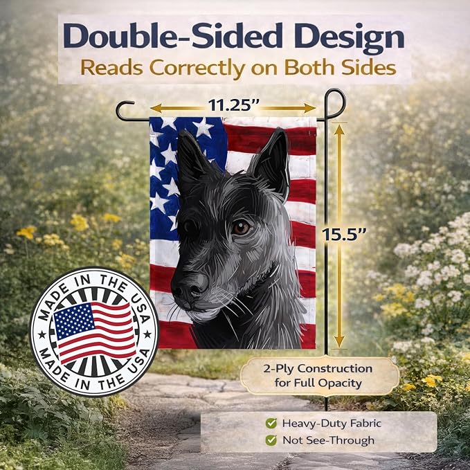 Caroline's Treasures CK6701GF Seskar Seal Dog American Flag Garden Flag Mailbox Flag Decorative Yard Flag Banner Outside Patio Artwork Yard Flower Beds, Garden Size, Multicolor