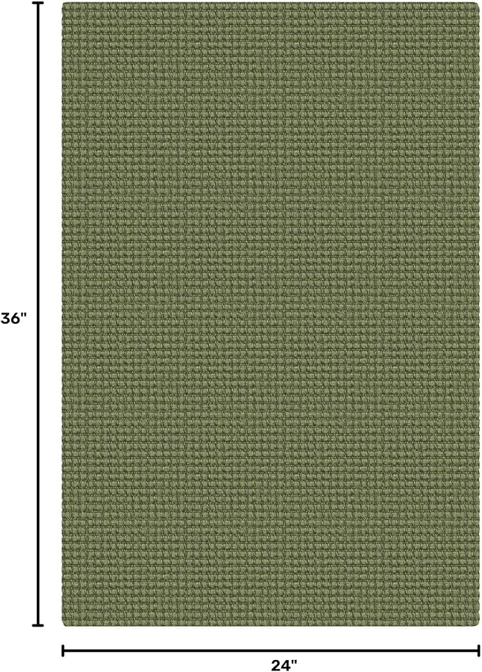KOZYFLY Indoor Door Mat 2x3 ft Small Area Rugs Washable Front Door Mat Non Slip Rubber Backed Entryway Rug Cotton Entrance Doormat for Front Porch Kitchen Bedroom, Olive Green/Earthy Green
