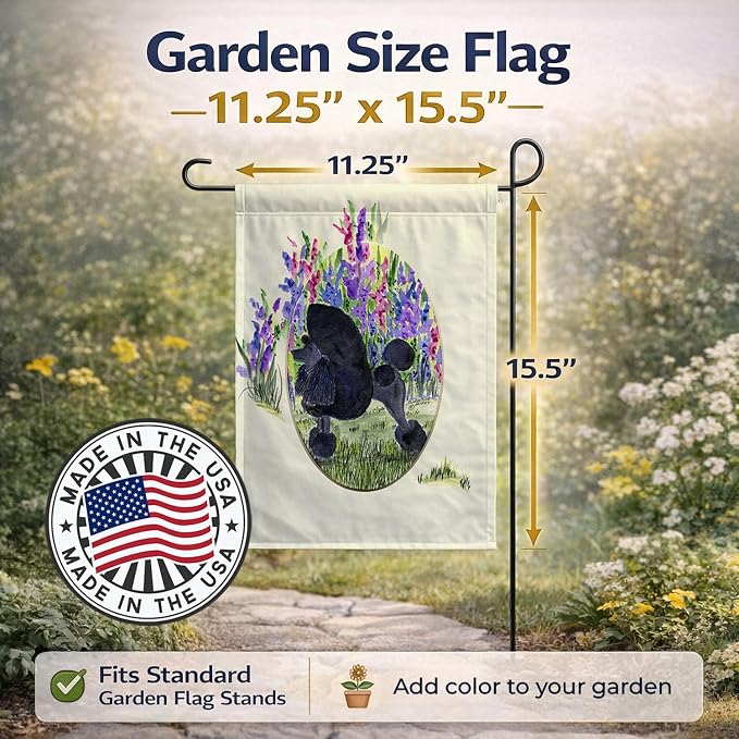 Caroline's Treasures SS8077GF Poodle Garden Flag Mailbox Flag Decorative Yard Flag Banner Outside Patio Artwork Yard Flower Beds, Garden Size, Multicolor
