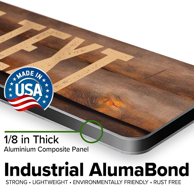 Custom Sign, Custom Street Sign, 11 Font Colors, 13 Font Styles, 4 Hole Options, 22 Sizes, 4x18 Inches, Rust Free DiBound, Fade Resistant, Made in USA by My Sign Center (Vintage Wood)