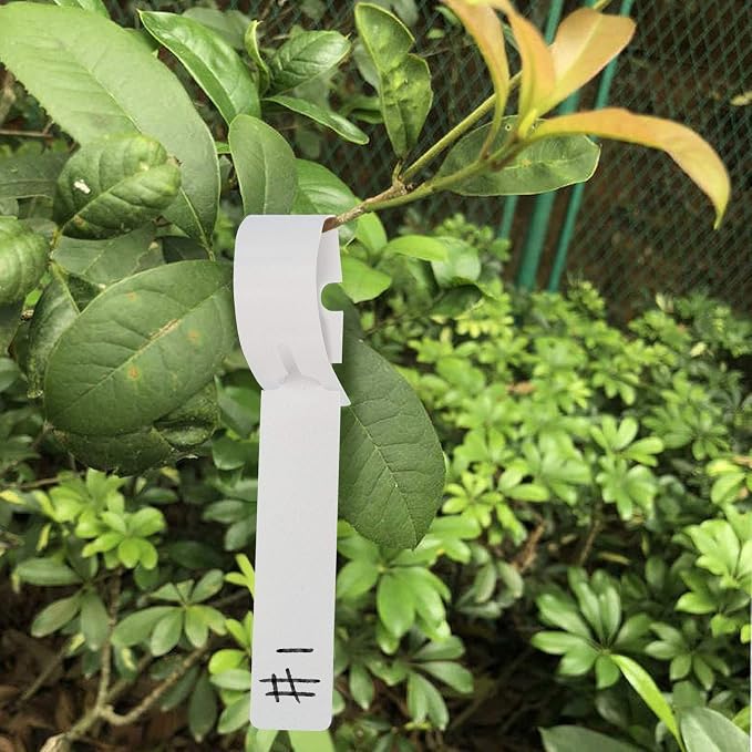 ZOENHOU 600 PCS White Plastic Plant Tags, Adjustable Wrap Around Plant Hanging Tree Tags Nursery Garden Labels, Plant Labels for Garden