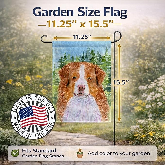 Caroline's Treasures SS8317GF Australian Shepherd Garden Flag Mailbox Flag Decorative Yard Flag Banner Outside Patio Artwork Yard Flower Beds, Garden Size, Multicolor
