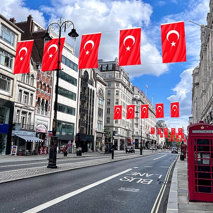 AhfuLife Turkey Flag 3x5 Ft, Large Turkey National Flags for Outside - Double Side with Brass Eyelets for Olympic Party Decorations, Bar Garden Street Decoration Indoor Outdoor