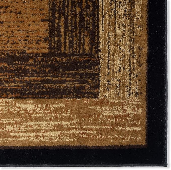 Home Dynamix Royalty Vega Contemporary Geometric Area Rug, Black/Beige, 43"x62"