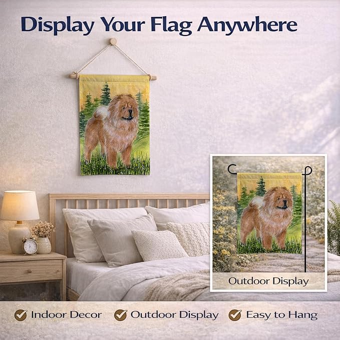 Caroline's Treasures SS7004GF Chow Chow Garden Flag Mailbox Flag Decorative Yard Flag Banner Outside Patio Artwork Yard Flower Beds, Garden Size, Multicolor