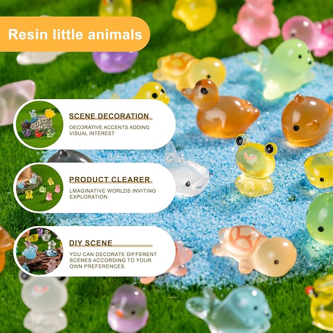 140 pcs Mini Resin Animals Many Styles Variety Tiny Animals Figures Miniature Little Small Animal Figurines Bulk for Micro Fairy Garden Landscape Accessories Hide Crafts Decor Aquarium