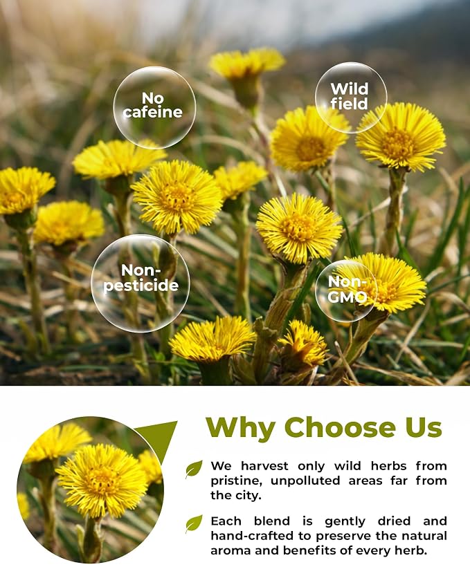 4 oz. Coltsfoot Herb Leaf Tea (Tussilago Farfara) - 113g Coltsfoot Leaf Herb Tea Uñ De Caballo