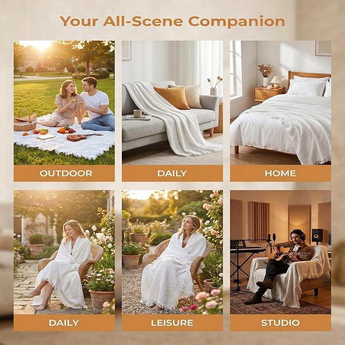 70"x 70" Picnic Blanket Extra Large,Layer Outdoor Blanket for 5 to 7 Adults,Camping Grass Lawn Park Accessories Cute Couple Gifts Ideas Wedding Registry for Park, Beach (Gray)