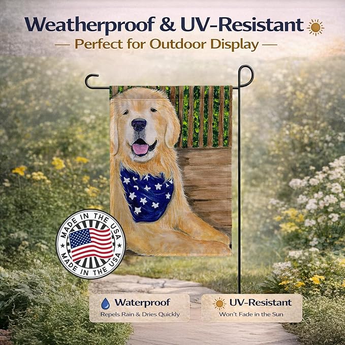 Caroline's Treasures SS8972GF Golden Retriever Garden Flag Mailbox Flag Decorative Yard Flag Banner Outside Patio Artwork Yard Flower Beds, Garden Size, Multicolor