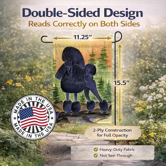 Caroline's Treasures SS8196BGF Poodle Garden Flag Mailbox Flag Decorative Yard Flag Banner Outside Patio Artwork Yard Flower Beds, Garden Size, Multicolor