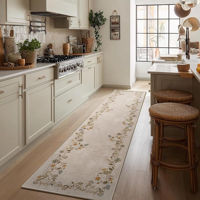 2x10 Washable Rug Runners for Hallways: Runner Rug Non Slip Stain Resistant Low Pile Soft Indoor Long Floor Carpet Runners for Kitchen Laundry Room Bathroom Bedroom Living Room