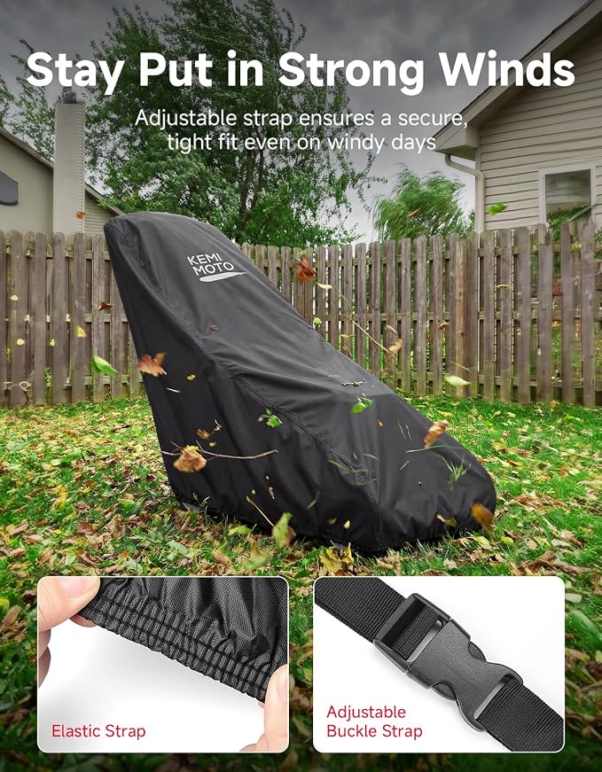 KEMIMOTO Walk Behind Lawn Mower Cover with Windproof Buckle, Lightweight & Breathable 210D Push Mower Cover, Fit for Most Push Lawnmowers, Compatible with Craftsman, Husqvarna, Greenworks, EGO, Toro