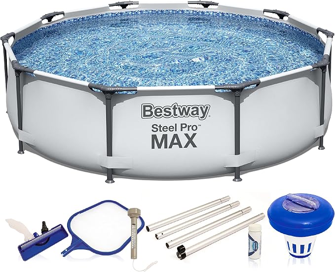 Bestway Swimming Pool Steel Pro MAX 56406 - FrameLink System - Easy to assemble - 305 x 76 cm - Incl. Cleaning Kit