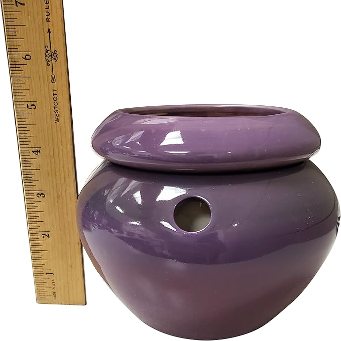 Maryland China Tri-Color Purple 3.75" Opening Urn Shaped Self Watering Planter