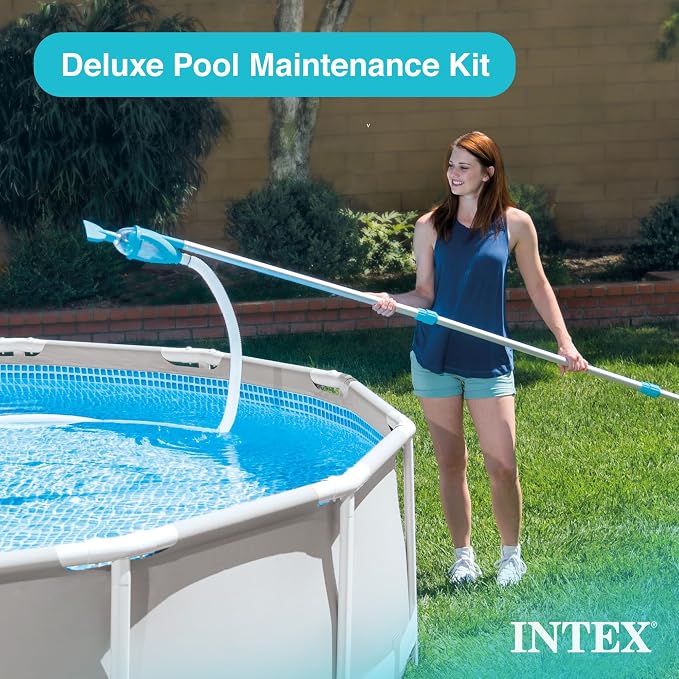 INTEX Ultra XTR 32ft x 16ft x 52in Above Ground Swimming Pool Set Bundle | 26373EH - 2800 GPH Sand Filter Pump, Ladder, Pool Cover & Ground Cloth with Maintenance Cleaning Kit (2-Pack) Included