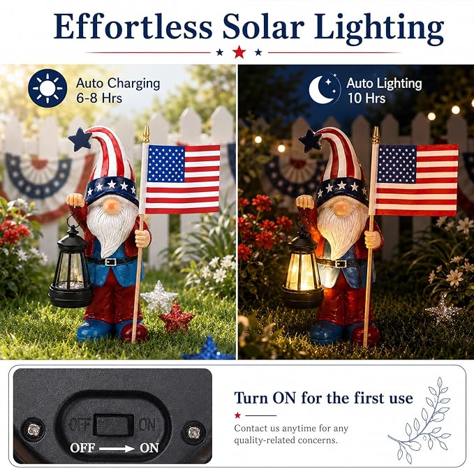Nacome Solar Gnomes Statues for Garden Decor: Outdoor Sculptures for Clearance Lights for Outside Lawn Ornaments Porch Patio Balcony Yard Home – Birthday Gifts for Mom Grandma Women(12.2 in)