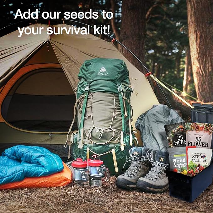 Ultimate Survival Seed Kit – 140 Heirloom, Non-GMO Varieties | Over 73,000 Seeds for Planting Vegetables, Herbs & Flowers | Emergency Food Preparedness & Long-Term Storage