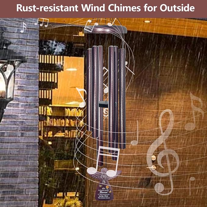 60th Birthday Gifts for Women or Men, 32" Angel Aluminum Wind Chimes for Outside with Harmony Tone, Memorable 60th Birthday Gift for Mom, Unique Wind Chimes for Garden, Patios and Backyard Decor