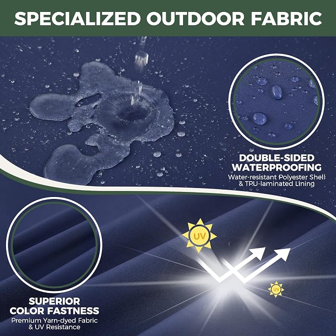 Outdoor Cushions for Patio Furniture, Outdoor Seat Cushion Set 24 x 24 x 5.75 in, Waterproof & Fade Resistant Outdoor Chair Cushions, Patio Cushion with Removable Cover, Set of 6, Navy Blue