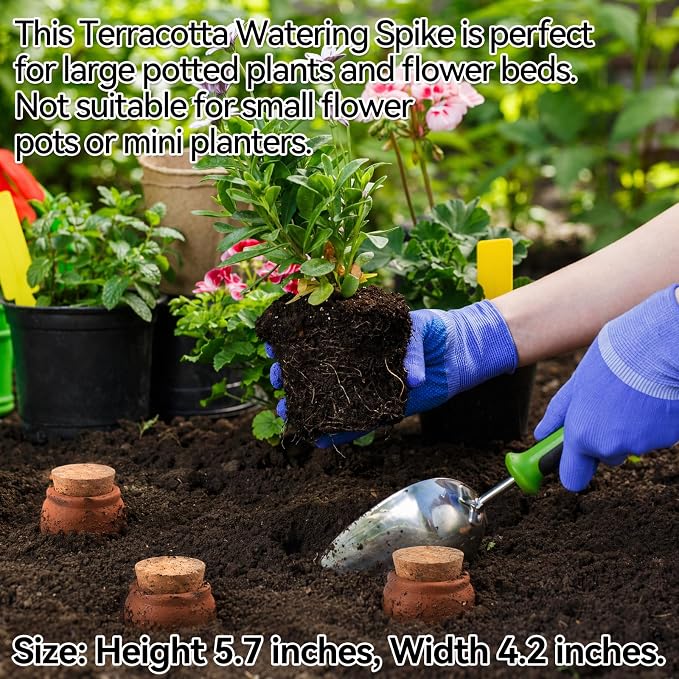 3 Pack Large Terracotta Olla Watering Pots, 520ml Plant Watering Globes, Self Watering Devices for Outdoor Garden Flower Bed Plants