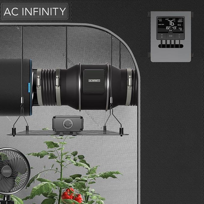 AC Infinity CLOUDLINE PRO T6, Quiet 6” Inline Duct Fan | With Temperature & Humidity VPD Controller, WiFi App Control - Ventilation Exhaust Fan for Heating Cooling, Grow Tents