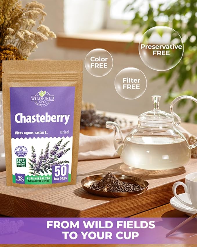 50 Bags Chaste Tree Berry Сhasteberry Tea Vitex Tea Herb (Vitex Agnus-Castus) - 50 Count 2 g Bags Chaste Tree Berry Herbal Vitex Sauzgatillo