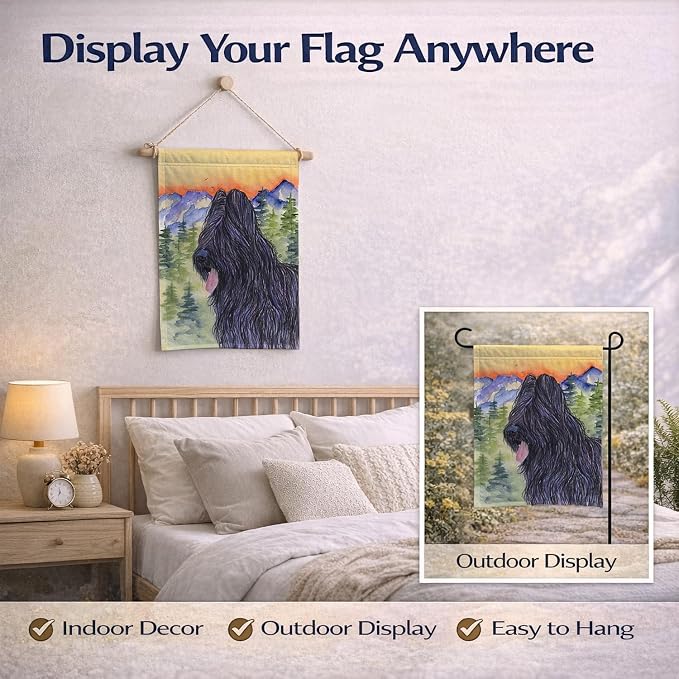 Caroline's Treasures SS8319GF Briard Garden Flag Mailbox Flag Decorative Yard Flag Banner Outside Patio Artwork Yard Flower Beds, Garden Size, Multicolor