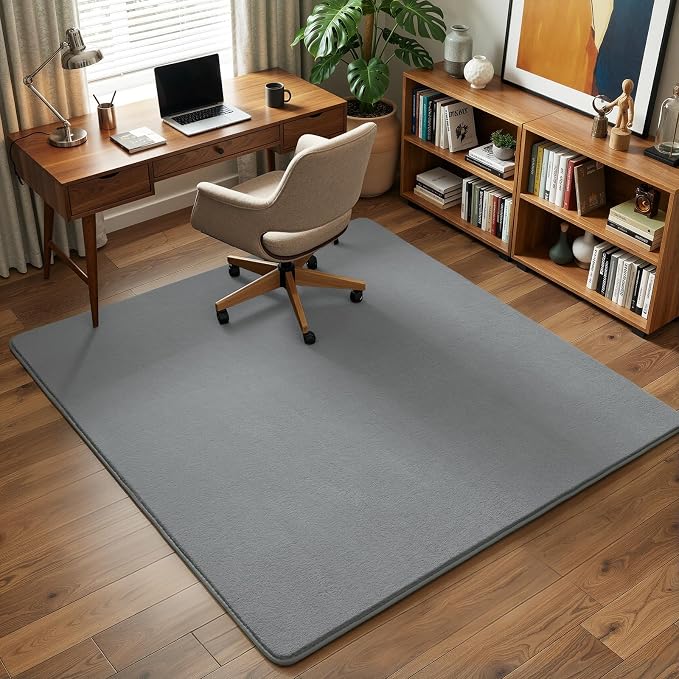 Amearea 4x4 Square Area Rugs for Bedroom Living Room, Grey Memory Foam Rug | Thickened Fluffy Indoor Washable Rug, Modern Non Slip Minimalist Carpet for Entryway Kids Boys Girls Dorm Nursery Room Decor
