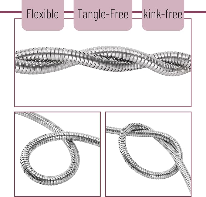 UNCO- Metal Garden Hose with 10 Functions Spray Nozzle, 100 Feet, No Kink | Stainless Steel, Durable Flexible Water Hose for Garden, Yard, Outdoor Watering and Cleaning, Metal Hose for Outdoor Use