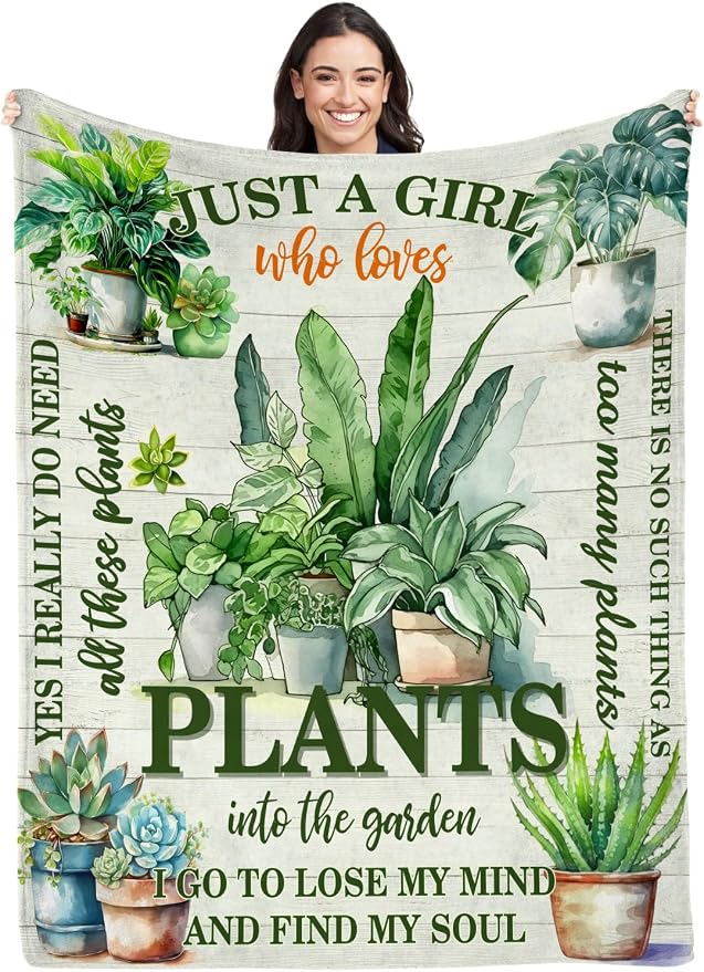 Plant Blanket for Plant Lover,50 * 60in Throw Blanket for Women Girls
