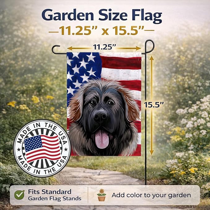 Caroline's Treasures CK6532GF Georgian Shepherd Dog American Flag Garden Flag Mailbox Flag Decorative Yard Flag Banner Outside Patio Artwork Yard Flower Beds, Garden Size, Multicolor