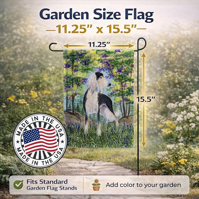 Caroline's Treasures SS8200GF Saluki Garden Flag Mailbox Flag Decorative Yard Flag Banner Outside Patio Artwork Yard Flower Beds, Garden Size, Multicolor