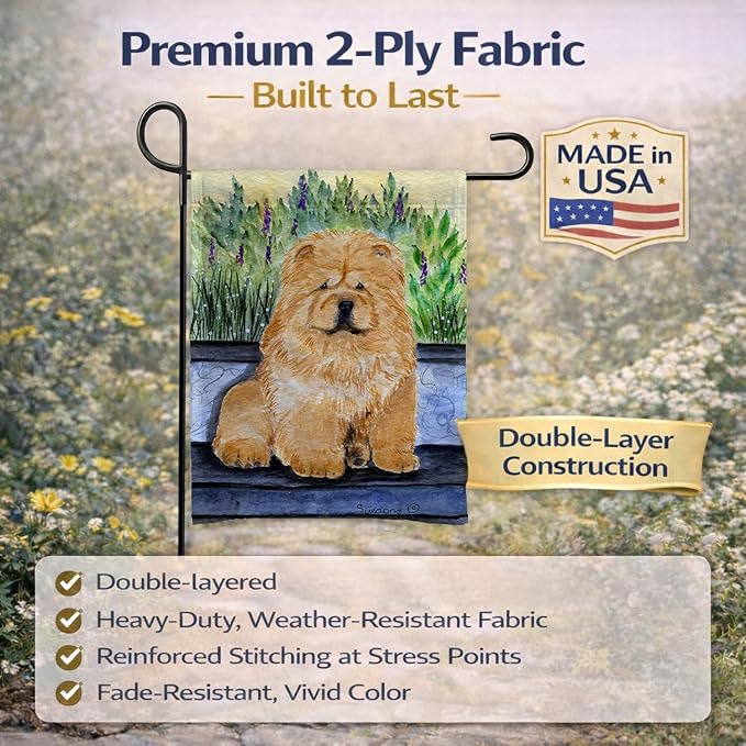 Caroline's Treasures SS7002GF Chow Chow Garden Flag Mailbox Flag Decorative Yard Flag Banner Outside Patio Artwork Yard Flower Beds, Garden Size, Multicolor