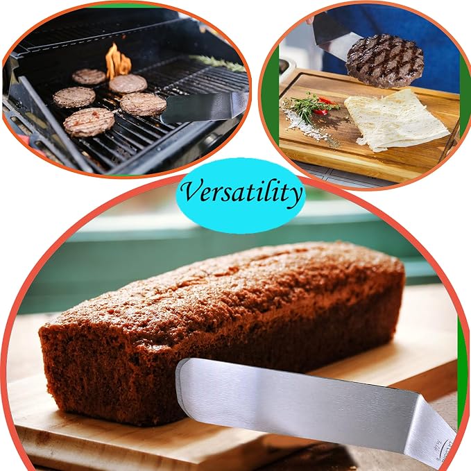 La Cuisine 8 PCs Flat-Top Griddle BBQ Accessories Kit including solid & perforated Spatulas, Fork, Tong, Cast Iron Meat Press, Condiment Squeeze Bottles for Grilling Hibachi and Teppanyaki Cooking
