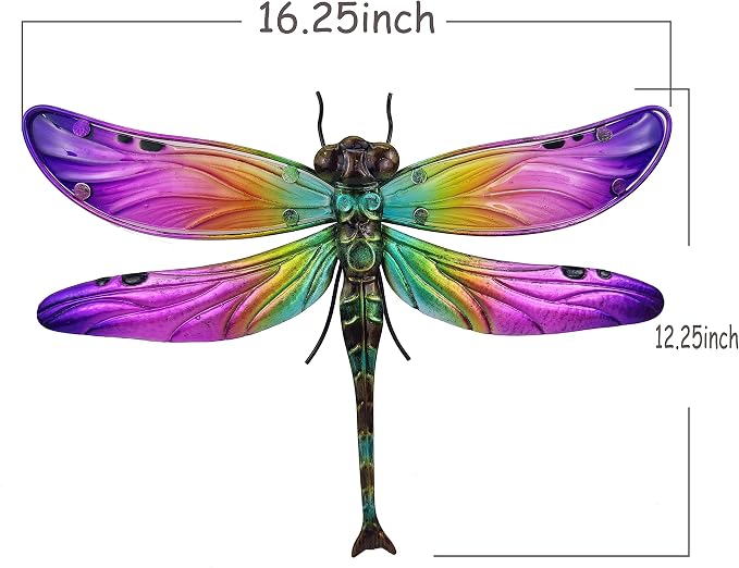 JOYBee Metal Dragonfly Wall Decor Outdoor Garden Fence Art,Hanging Decorations for Living Room, Bedroom